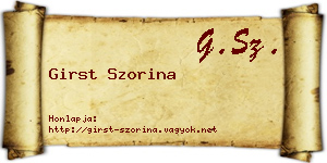 Girst Szorina névjegykártya